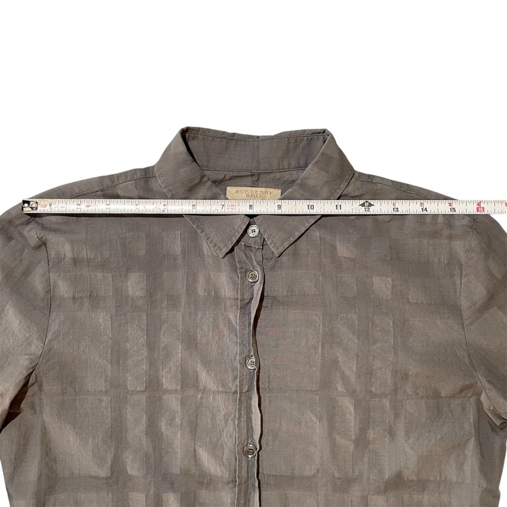 BURBERRY BRIT Gray Nova Check Button Down Shirt Small - Picture 10 of 11